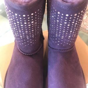 UGG Purple Suede Short Bling Boots